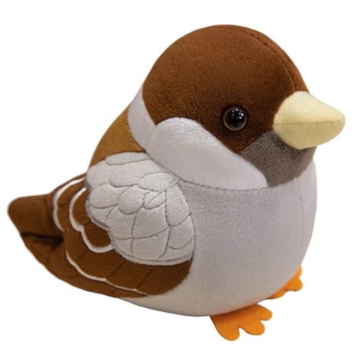 KUKUShining Spatz Plüschtier, Lustiges Stofftier Süßer Vogel Superweiches Plüschtier Zur Dekoration Jungen Mädchen Kindergeschenk(18cm/7.09in) von KUKUShining