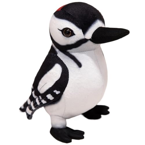 KUKUShining Specht Plüsch, Weiche Kuschelige Stofftiere Puppen Realistisches Vogel Plüschtier Pädagogisches Spielzeug for Lustige Geschenke(Black,20cm/7.8in) von KUKUShining