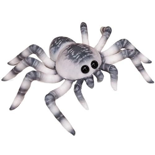 KUKUShining Spinne Plüsch, Weiche Süße Stofftiere Puppen Wildtiere Spielzeug Geschenke Für Kinder Geburtstag Halloween Weihnachten(Gray,28cm/11in) von KUKUShining