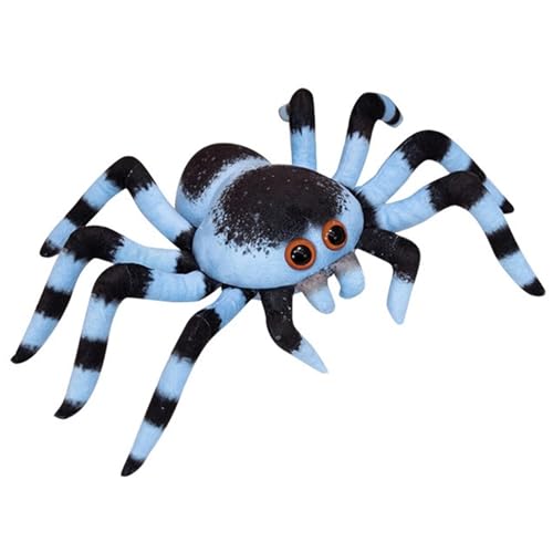 KUKUShining Spinnen Plüschtier, Süße Lebensechte Stofftiere Puppen Weiches Kissen Streich Requisiten Plüschtier for Halloween Party Dekoration(Blue,30cm/11.81in) von KUKUShining