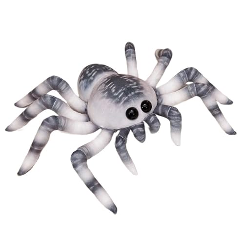 KUKUShining Spinnen Plüschtier, Süße Lebensechte Stofftiere Puppen Weiches Kissen Streich Requisiten Plüschtier for Halloween Party Dekoration(Gray,30cm/11.81in) von KUKUShining