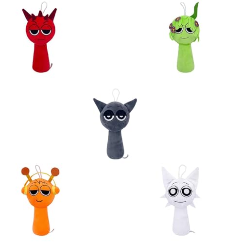 KUKUShining Sprunki Kuschelset, 20CM Vollständige Sammlung von Niedlichen und Charmanten Charakteren Kuscheltiere for Kinder Fans und Gamer (5pcs) von KUKUShining