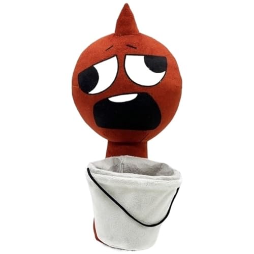 KUKUShining Sprunki Plüschtier, Cartoon Charmante Weiche Kuscheltiere Süße Plüschpuppen for Kinder Fans Gamer Geschenke(Red and White) von KUKUShining