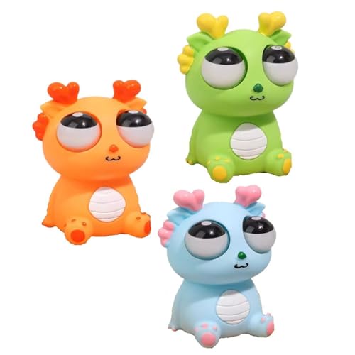 KUKUShining Squeeze Spielzeug, Tiere Popping Out Augen Squeeze Ball Stressbälle Quetsch Lustiges Quetschspielzeug Spielzeug Für Weihnachten(3pcs-B) von KUKUShining