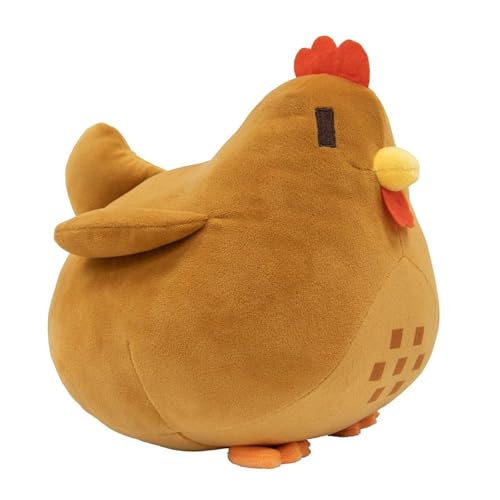 Stardew Hähnchen Plüschtier, Hahn Kuscheltier Stofftier Flauschiger Kissen Cartoon Tier Spielzeug for Fans Und Kinder Geschenk(Brown) von KUKUShining