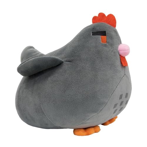 Stardew Hähnchen Plüschtier, Hahn Kuscheltier Stofftier Flauschiger Kissen Cartoon Tier Spielzeug for Fans Und Kinder Geschenk(Gray) von KUKUShining