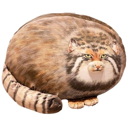 KUKUShining Steppen Katzen Plüschtier, Süßes Ausgestopftes Dekokissen Puppen Dekoration Kissen Molliges Plüsch Spielzeug Geschenk(30cm/11.8in) von KUKUShining
