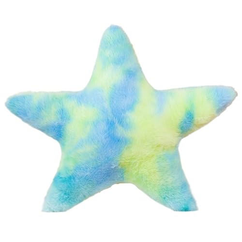 KUKUShining Sternkissen Aus Plüsch, Süßes Sternförmiges Dekokissen Flauschige Dekokissen Buntes Plüschtier Für Sofa Schlafzimmer(Green) von KUKUShining