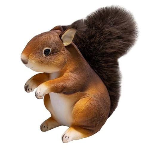 KUKUShining Süßes Eichhörnchen Plüschtier, Simulation Perfekte Natur Kuscheltiere Puppe Plüschkissen Geschenk for Kinder Freunde Zuhause Geburtstag(25cm/9.84in) von KUKUShining