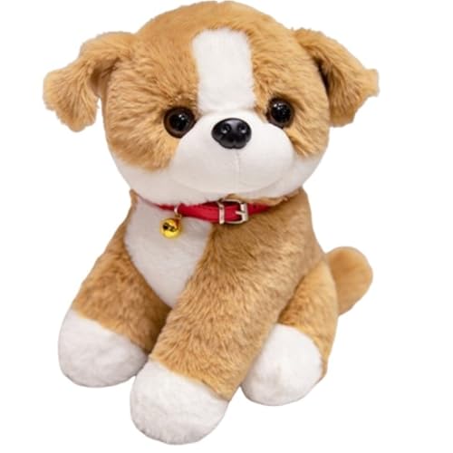 KUKUShining Süßes Hunde Plüschtier, Weicher Welpe Kawaii Border Collie Puppen Kuscheltiere Bulldogge Shibainu Plüschtier for Kindergeburtstag(Border Collie,27cm/10.62in) von KUKUShining