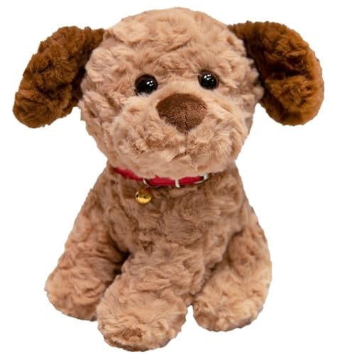 KUKUShining Süßes Hunde Plüschtier, Weicher Welpe Kawaii Border Collie Puppen Kuscheltiere Bulldogge Shibainu Plüschtier for Kindergeburtstag(Brown,27cm/10.62in) von KUKUShining