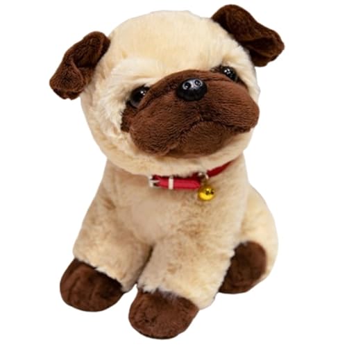 KUKUShining Süßes Hunde Plüschtier, Weicher Welpe Kawaii Border Collie Puppen Kuscheltiere Bulldogge Shibainu Plüschtier for Kindergeburtstag(Bulldog,27cm/10.62in) von KUKUShining