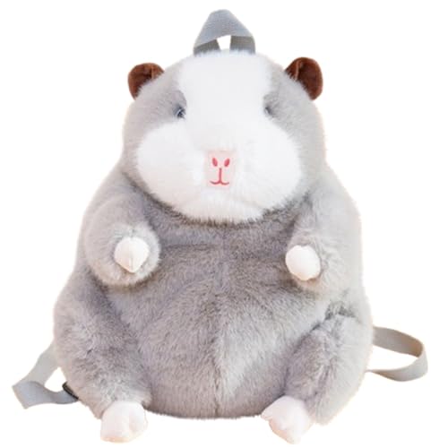 KUKUShining Süßes Meerschweinchen Plüschtier, Weicher Rucksack Kuscheliges Lebensechtes Stofftier Hamster Plüschkissen Als Geschenk for Kinder(Gray) von KUKUShining