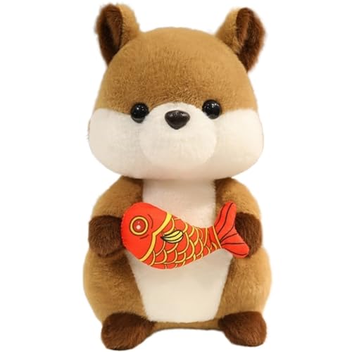 KUKUShining Süßes Murmeltier Plüschtier, Mit Tragbarem Brot Stofftier Wildes Superweiches Plüschkissen Als Geschenk for Freunde Und Kinder(Koi,38cm/14.96in) von KUKUShining