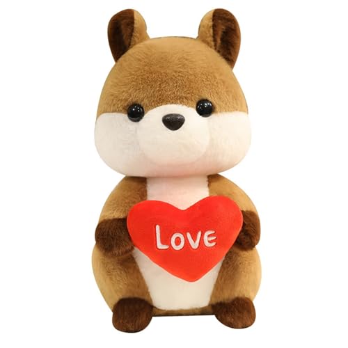 KUKUShining Süßes Murmeltier Plüschtier, Mit Tragbarem Brot Stofftier Wildes Superweiches Plüschkissen Als Geschenk for Freunde Und Kinder(Love,38cm/14.96in) von KUKUShining