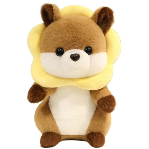 KUKUShining Süßes Murmeltier Plüschtier, Mit Tragbarem Brot Stofftier Wildes Superweiches Plüschkissen Als Geschenk for Freunde Und Kinder(Yellow Flower,28cm/11in) von KUKUShining