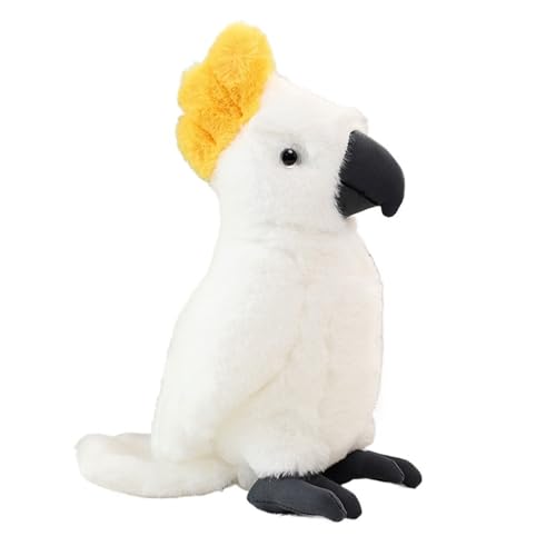 KUKUShining Süßes Papagei Plüschtier, Lustiges Weiches Bequemes Kuscheltier Plüschkissen Puppe Geschenk for Mädchen Und Jungen Kinder(White) von KUKUShining