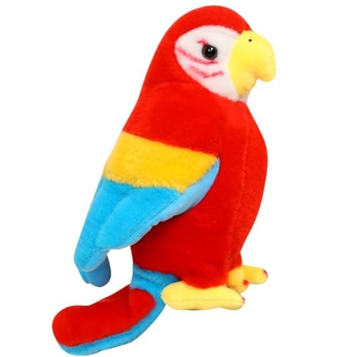 KUKUShining Süßes Papagei Plüschtier, Weiche Cartoon Kawaii Puppen Kuscheltiere Plüschtier for Kinder Weihnachten Ostern Geburtstag(Red) von KUKUShining