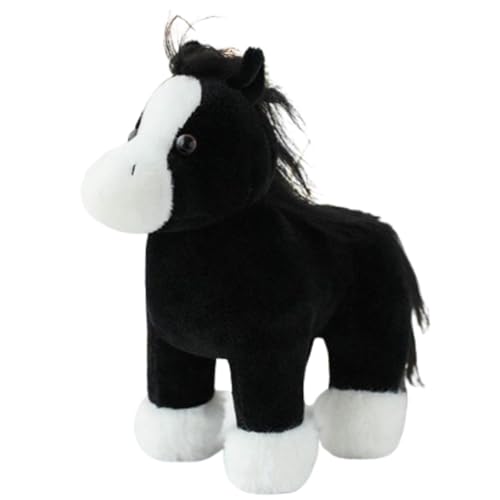 KUKUShining Süßes Pferde Plüschtier, Realistisches Cartoon Tier Ausgestopftes Pony Kuscheliges Plüschpony Als Beruhigungsgeschenk for Das Sofa(Black) von KUKUShining