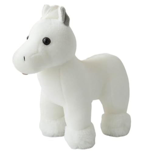 KUKUShining Süßes Pferde Plüschtier, Realistisches Cartoon Tier Ausgestopftes Pony Kuscheliges Plüschpony Als Beruhigungsgeschenk for Das Sofa(White) von KUKUShining