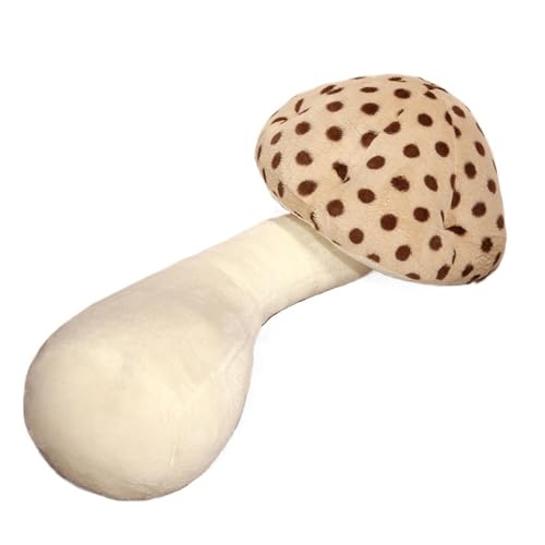 KUKUShining Süßes Pilz Plüschtier, Weiche Stofftierpuppe Kawaii Spaß Plüschkissen for Kindergeburtstag Zuhause Couch Sofa(Beige) von KUKUShining