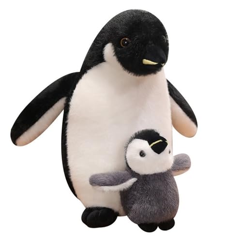 KUKUShining Süßes Pinguin Plüschtier, Mama Mit Baby Weiche Stofftierpuppe Bequemes Kissen Kuschelig for Kinder Geburtstagsgeschenk(50cm/19.7in) von KUKUShining