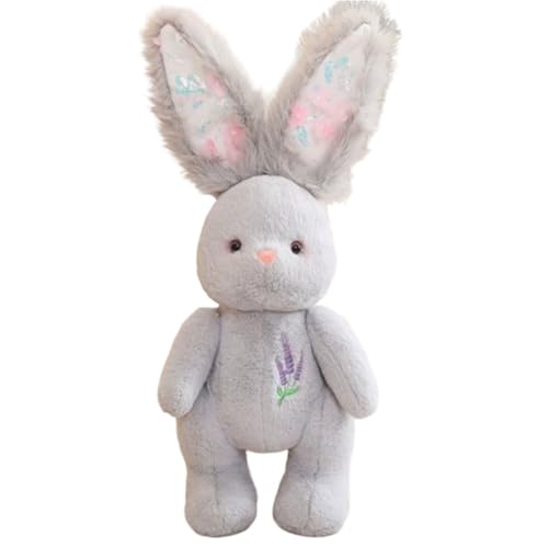 KUKUShining Süßes Plüschhäschen, Weich Realistisch Schlappohren Nachttisch Sofa Heimdekoration Geschenk for Jungen Und Mädchen Kinder Weihnachten Ostern Geburtstag(Gray) von KUKUShining
