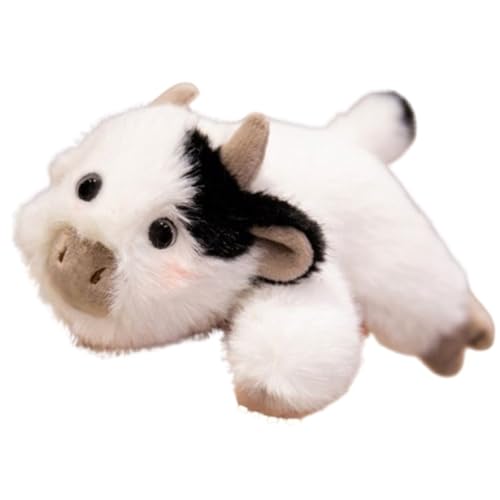 KUKUShining Süßes Plüschtier for Kleine Tiere, Kuschelweiches Pferd Frosch Kuscheltier Kuh Gelbe Ente Kissen Plüschpuppe Als Geschenk for Kinder(Dairy Cow) von KUKUShining