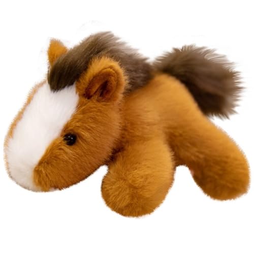 KUKUShining Süßes Plüschtier for Kleine Tiere, Kuschelweiches Pferd Frosch Kuscheltier Kuh Gelbe Ente Kissen Plüschpuppe Als Geschenk for Kinder(Pony) von KUKUShining