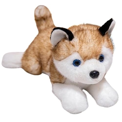 KUKUShining Süßes Plüschwelpen Spielzeug, Weiches Kuscheliges Stofftier Hund Husky Plüschpuppen Kissen for Kinder Mädchen Jungen Partydekorationen(Beige,30cm/11.8in) von KUKUShining