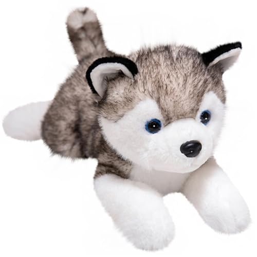 KUKUShining Süßes Plüschwelpen Spielzeug, Weiches Kuscheliges Stofftier Hund Husky Plüschpuppen Kissen for Kinder Mädchen Jungen Partydekorationen(Gray,50cm/19.7in) von KUKUShining