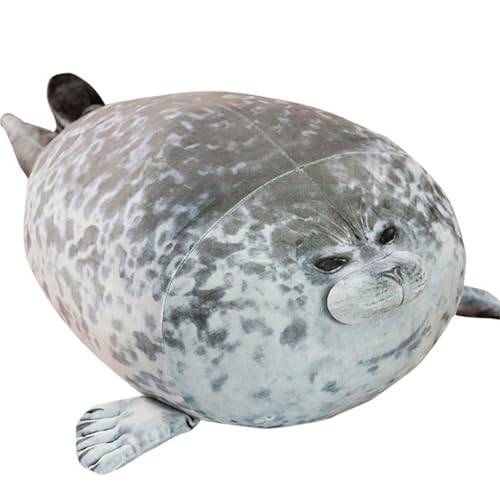 KUKUShining Süßes Robben Plüschtier, Weiches Molliges Kuscheltier Kawaii Plüschkissen for Geschenke Kindergeburtstag Weihnachten(Gray,60cm/23.6in) von KUKUShining