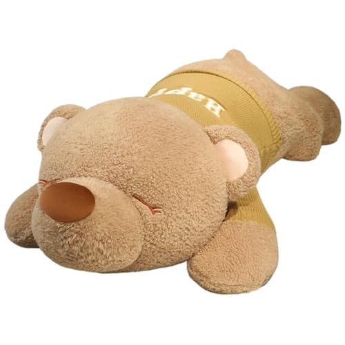 KUKUShining Süßes Teddy Hunde Plüschtier, Weiches Kuscheliges Stofftier Welpenkissen Puppe for Spielen Kuscheln Schlafen Jungen Und Mädchen(Brown) von KUKUShining