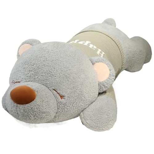 KUKUShining Süßes Teddy Hunde Plüschtier, Weiches Kuscheliges Stofftier Welpenkissen Puppe for Spielen Kuscheln Schlafen Jungen Und Mädchen(Gray) von KUKUShining