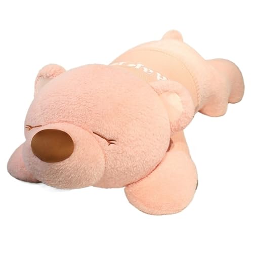 KUKUShining Süßes Teddy Hunde Plüschtier, Weiches Kuscheliges Stofftier Welpenkissen Puppe for Spielen Kuscheln Schlafen Jungen Und Mädchen(Pink) von KUKUShining