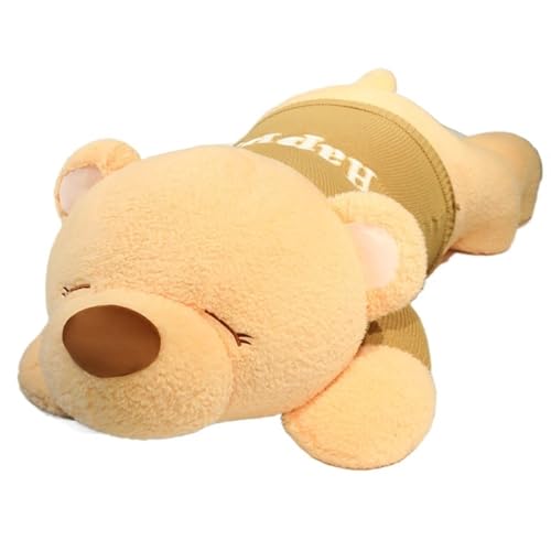 KUKUShining Süßes Teddy Hunde Plüschtier, Weiches Kuscheliges Stofftier Welpenkissen Puppe for Spielen Kuscheln Schlafen Jungen Und Mädchen(Yellow) von KUKUShining