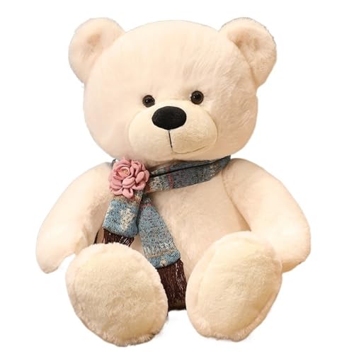 KUKUShining Süßes Teddybär Plüschtier, Realistisches Weiches Umarmungskissen Stofftierpuppe Geschenk for Jungen Und Mädchen Kinder Weihnachten(White,60cm/23.6in) von KUKUShining