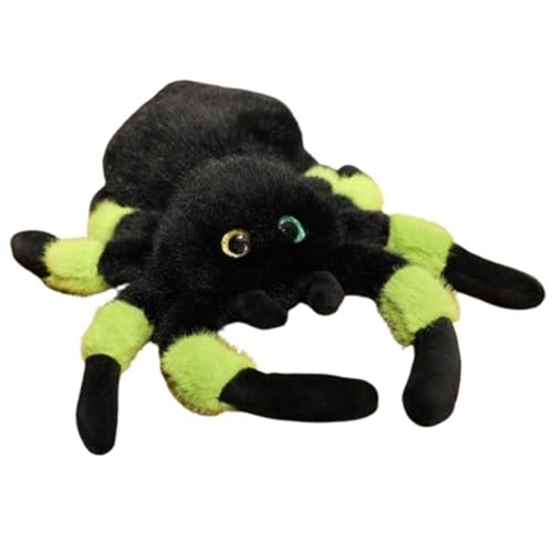 KUKUShining Tarantel Plüschtier, Weiches Kuscheliges Stofftier Puppe Dekoratives Umarmungskissen Spinnen Plüschtier Spielzeug Geschenke Für Kinder(Green) von KUKUShining