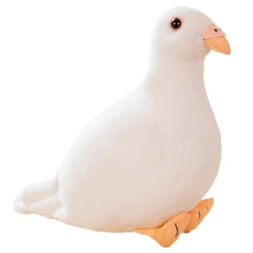 KUKUShining Taube Plüsch, Simulation Stofftiere Puppe Weiche Süße Vogel Ornamente Plüsch Spielzeug Geschenke for Kinder Jungen Mädchen(White) von KUKUShining