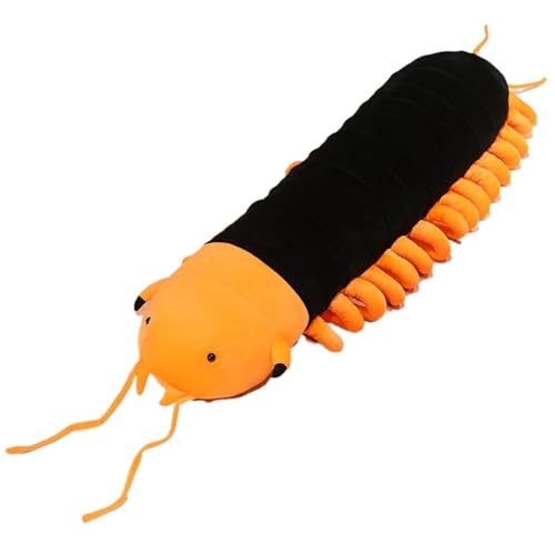 KUKUShining Tausendfüßler Plüsch, Simulation Stofftier Puppe Weiche Krebstiere Langes Kissen Plüschtier Wohnkultur Geburtstagsgeschenk(Orange) von KUKUShining