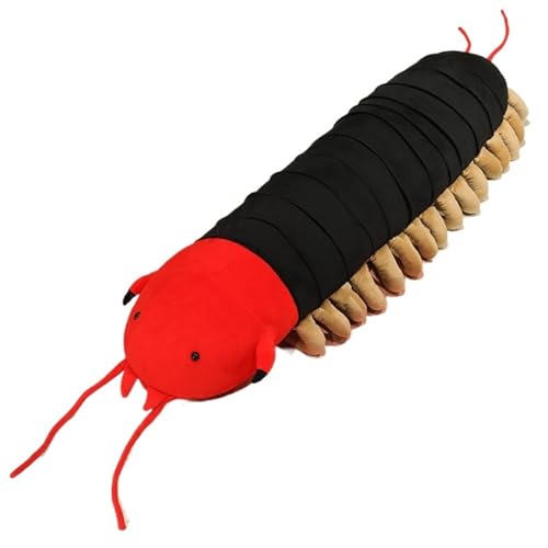 KUKUShining Tausendfüßler Plüsch, Simulation Stofftier Puppe Weiche Krebstiere Langes Kissen Plüschtier Wohnkultur Geburtstagsgeschenk(Red) von KUKUShining