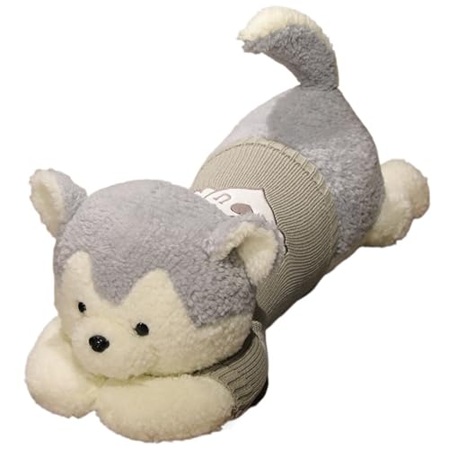 KUKUShining Teddy Hund Plüsch, Süßes Weiches Hundekissen Mit Pullover Kuscheltier Kissen Cartoon Plüschtier Geschenk Für Geburtstag(Gray) von KUKUShining