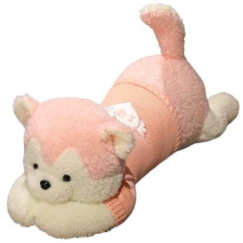 KUKUShining Teddy Hund Plüsch, Süßes Weiches Hundekissen Mit Pullover Kuscheltier Kissen Cartoon Plüschtier Geschenk Für Geburtstag(Pink) von KUKUShining