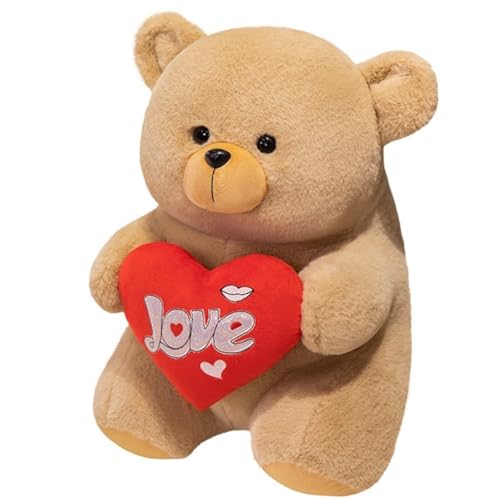 KUKUShining Teddy Plüschtier, Weich Mit Rotem Herz Süßes Lustiges Kuscheltier Plüschkissen for Erwachsene Und Kinder Plüsch Geburtstagsgeschenk(Brown,45cm/17.71in) von KUKUShining