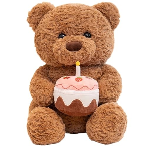 KUKUShining Teddybär Plüsch, Süße Stofftiere Puppen Mit Geschenkbox Weiches Kuscheliges Plüsch Spielzeug for Kinder Valentinstag Geburtstag(Cake,40cm/15.7in) von KUKUShining