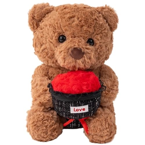 KUKUShining Teddybär Plüsch, Süße Stofftiere Puppen Mit Geschenkbox Weiches Kuscheliges Plüsch Spielzeug for Kinder Valentinstag Geburtstag(Rose,40cm/15.7in) von KUKUShining