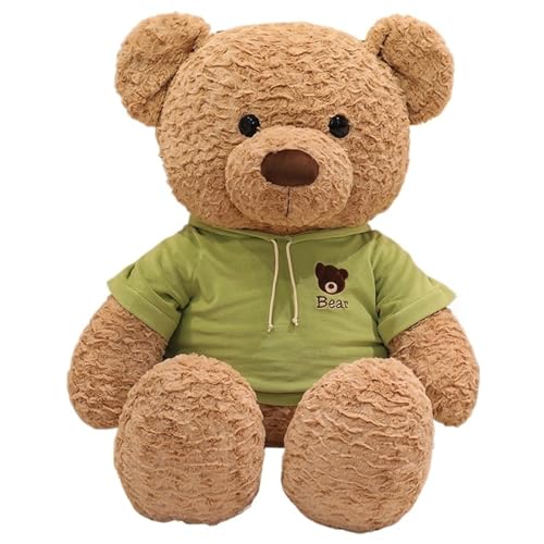 KUKUShining Teddybär Plüsch, Süßes Kuscheltier Puppe Umarmungskissen Mit Tragbarer Kleidung Bären Plüschtier Spielzeug Geschenke Für Kinder(Brown) von KUKUShining