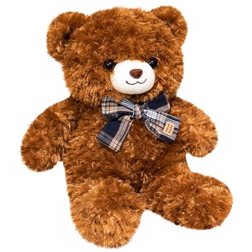 KUKUShining Teddybär Plüsch, Waschbär Stofftier Mit Schleife Kuschelkissen Plüsch Spielzeug Geschenke Für Kinder Mädchen Jungen(Brown,45cm/17.7in) von KUKUShining