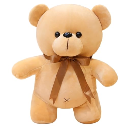 KUKUShining Teddybär Plüsch, Weiche Kuschelige Stofftier Puppe Mit Schleife Plüsch Spielzeug Für Kinder Geburtstagsgeschenke Freundin(Brown,23cm/9in) von KUKUShining