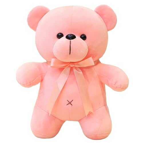 KUKUShining Teddybär Plüsch, Weiche Kuschelige Stofftier Puppe Mit Schleife Plüsch Spielzeug Für Kinder Geburtstagsgeschenke Freundin(Pink,30cm/11.8in) von KUKUShining